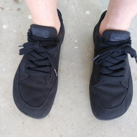 Splay Freestyle 1.0 Black Canvas M6/W8 Barefoot Minimalist Athletic Shoes EUC - Picture 3 of 8